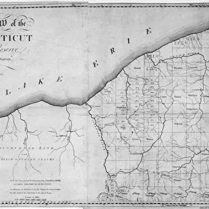 MAP: WESTERN RESERVE. Map of the Connecticut Western Reserve on Lake Erie, later to become the northeastern part of the state of Ohio. Engraved by Amos Doolittle of New Haven, Connecticut, 1798, after a survey by Seth Pease