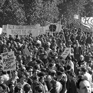 MARCH ON PENTAGON, 1967. A crowd of anti-war protesters in Washington, D