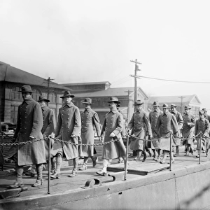 MARINES DEPARTING, 1913. U. S. Marines embarking for Guantanamo, Cuba, at the Philadelphia