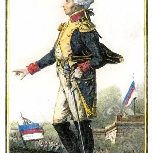 MARQUIS de LAFAYETTE (1757-1834). French soldier and statesman. Aquatint, Italian