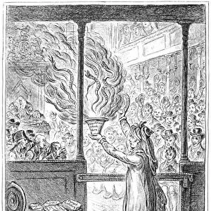 MARY ANNE CLARKE (1776-1852). English courtier. Pandora Opening Her Box. Cartoon