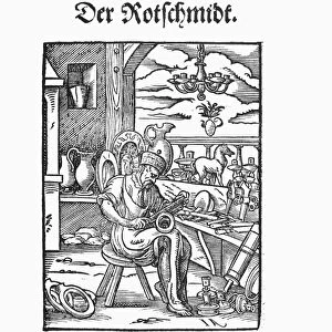 METALWORKER, 1568. The Metalworker makes statuettes, coats-of-arms for noblemens tombs