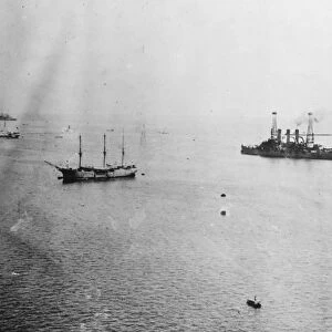 MEXICAN EXPEDITION, 1914. The USS Michigan in Veracruz Harbor, Mexico, 1914