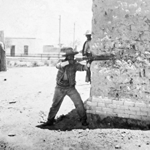MEXICAN EXPEDITION, c1914. Mexican soldiers at the attack on Juarez