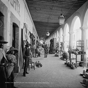MEXICO, c1890. Portales of the market of San Marcos in Aguascalientes, Mexico