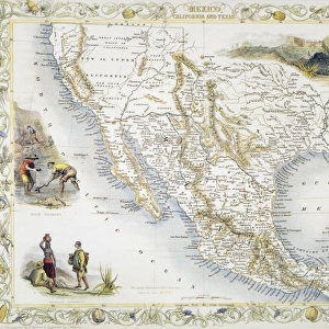 MEXICO: MAP, 1851. Map of Mexico, California, and Texas by John Tallis, 1851