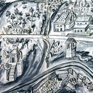 MEXICO: SILVER MINE. Map of the silver mines of the Guanajuato region, from Historia Guanajuato