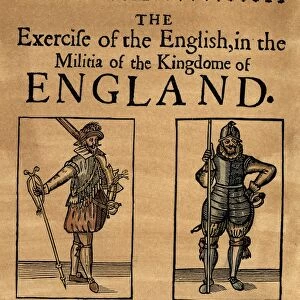 MILITIAMEN, c1642. A Cavalier (left) and a Roundhead (right), from the time of