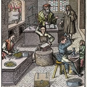 MINTING COINS, c1515. The minting of coins. Woodcut, c1515, by Hans Burgkmair