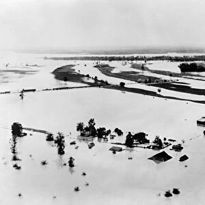 MISSISSIPPI FLOOD, 1927. Aerial view of the Great Mississippi Flood of 1927. Photograph