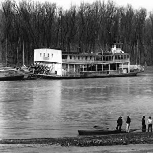 MISSISSIPPI: RIVERBOAT, 1936. Ferry and river men in Vicksburg, Mississippi