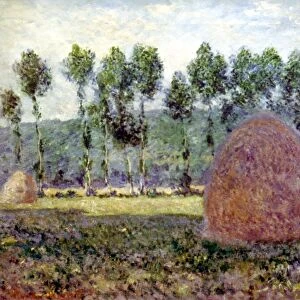 MONET: HAYSTACK, 1889. Haystack near Giverny. Oil on canvas by Claude Monet, 1889