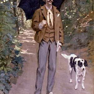 MONET: MAN WITH UMBRELLA. Claude Monet: Man with Umbrella. Oil on canvas. 1867