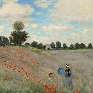 MONET: POPPIES, 1873. Coquelicots, La promenade (Poppies). Oil on canvas, Claude Monet