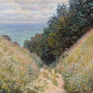 MONET: POURVILLE, 1882. Road at La Cavee, Pourville. Oil on canvas, Claude Monet