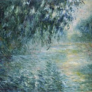 MONET: THE SEINE, 1898. Morning on the Seine. Oil on canvas, Claude Monet, 1898