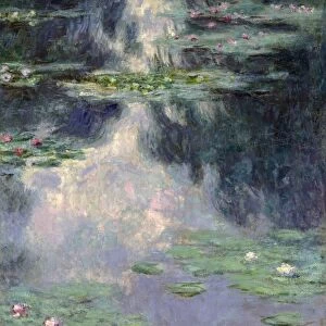 MONET: WATER LILIES, 1907. Pond with Water Lilies. Oil on canvas, Claude Monet, 1907