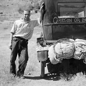 MONTANA: DROUGHT, 1936. Man fleeing drought and grasshoppers in South Carolina