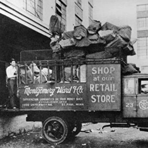 MONTGOMERY WARD, c1906. A Montgomery Ward delivery truck. Photograph, c1906