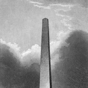 The Monument at Bunker Hill. Steel engraving, 19th century