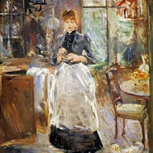 MORISOT: DINING ROOM, 1886. In the Dining Room. Canvas by Berthe Morisot