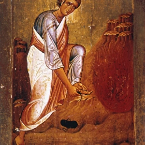 MOSES BEFORE BURNING BUSH. 12th century icon in St. Catherines Monastery, Sinai