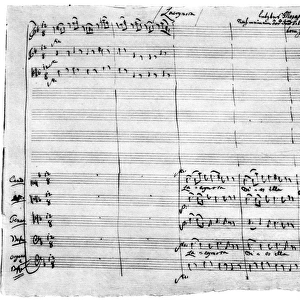 MOZART: REQUIEM, 1791. The penultimate manuscript page of Wolfgang Amadeus Mozart s