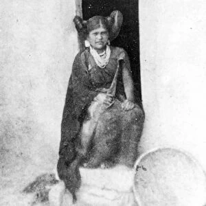 NAMPEYO (1858-1942). Hopi Native American potter. Photographed at Tewa Pueblo, Arizona
