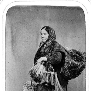 NAPLES: PEASANT, 1869. A peasant broom vendor of Naples, Italy. Photograph, 1869