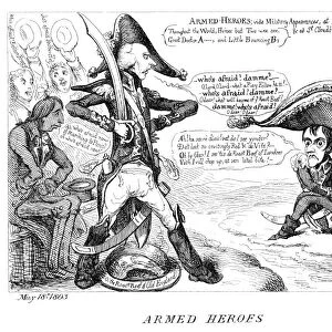 NAPOLEON I (1769-1821). Emperor of the French, 1804-1814. Armed Heroes. Cartoon etching