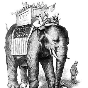 NAST: ELECTION, 1876. The Elephant Walks Around - And the Still Hunt is Nearly Over