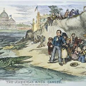 NAST: STATE AID CARTOON. The American River Ganges : one of Thomas Nasts vitriolic