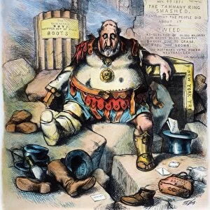 NAST: TWEEDs DOWNFALL. Thomas Nasts cartoon comment on the downfall of William M. Boss Tweed in the New York city and state elections of 1871