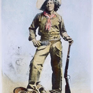 NAT LOVE (b. 1854). Also known as Deadwood Dick : oil over a photograph