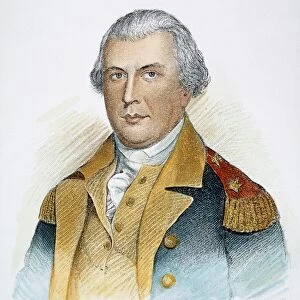 NATHANAEL GREENE (1742-1786). American revolutionary officer. Stipple engraving, American, 19th century