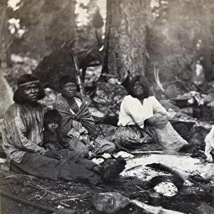 NATIVE AMERICANS, c1870. Group of Native Americans from the Yosemite Valley, California