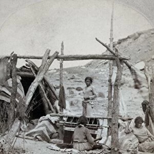 NAVAJO CAMP, 1873. Navajo Native Americans in camp in the southwestern United States