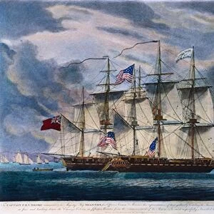 NAVAL DEFEAT, 1813. The defeat of USS Chesapeake by HMS Shannon off Boston Light, 1 June 1813