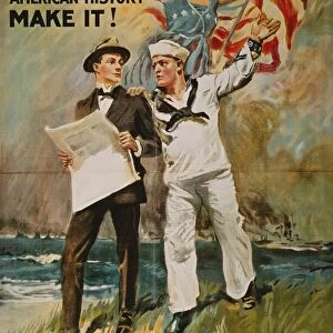THE NAVY NEEDS YOU!, 1918. American World War I naval recruiting poster, 1918