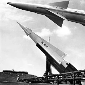 The new American Nike Hercules missile, capable of carrying a nuclear warhead, c1959