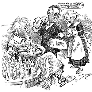 New Deal Remedies, cartoon, c1935, by Clifford Berryman