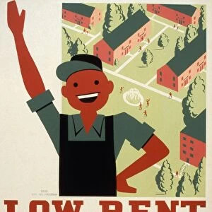NEW DEAL: WPA POSTER. Low Rent - Woodhill Homes, 2567 Woodhill Road