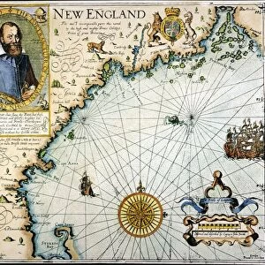 NEW ENGLAND: MAP. John Smiths map of New England, 1616
