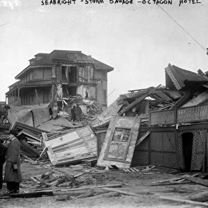 NEW JERSEY: STORM DAMAGE. The storm damaged Octagon Hotel in Sea Bright, New Jersey