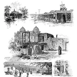 NEW MEXICO, 1890. Sketches at Santa Fe, New Mexico. Engravings after drawings by Charles Graham