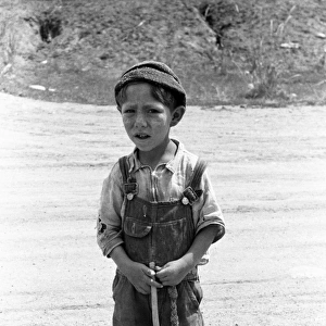 NEW MEXICO: BOY, 1940. Young Spanish-American cow tender on a livestock farm, Penasco, New Mexico