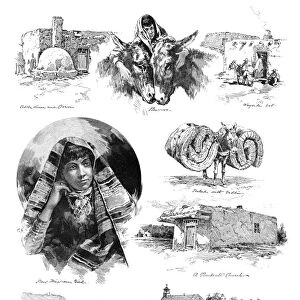 NEW MEXICO: DAILY LIFE, 1890. Sketches in New Mexico, Near Las Vegas