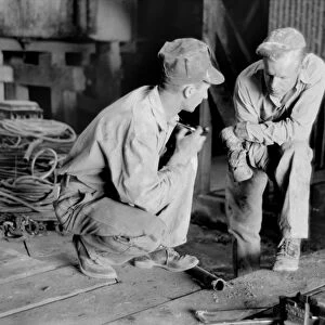 NEW MEXICO: MINING, 1940. Workers in the mill at a gold mine in Mogollon, New Mexico