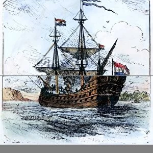 THE NEW NETHERLAND, 1623. The ship New Netherland, which in 1623 brought the first