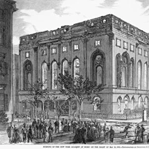 NEW YORK ACADEMY OF MUSIC. The burning of the New York Academy of Music on the night of May 21